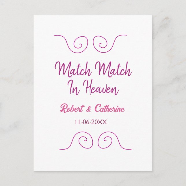 Carte Postale mariage fait au ciel rose violet frontière espagno (Devant)