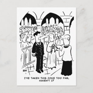 Carte Postale Mariage - Farce du marié dessin animé