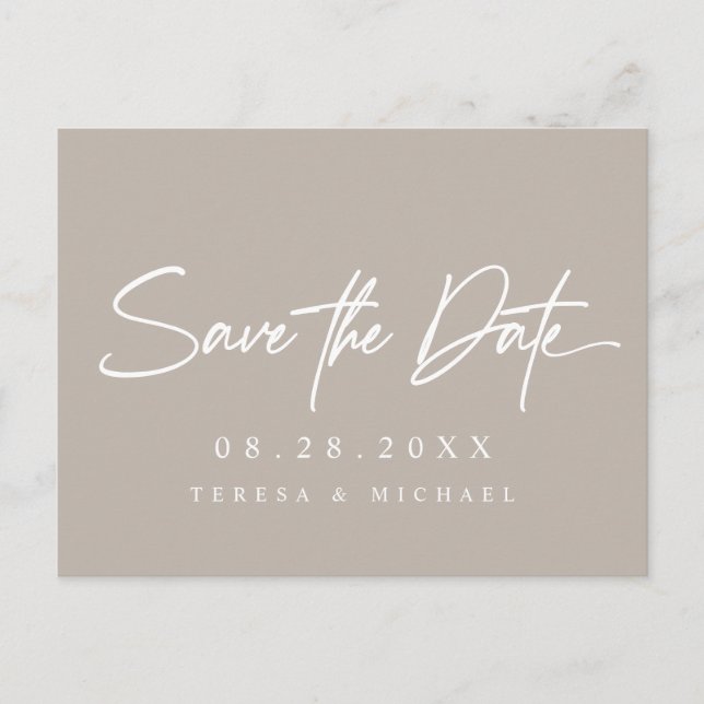 Carte Postale Mariage Fiançailles personnalisé simple neutre (Devant)