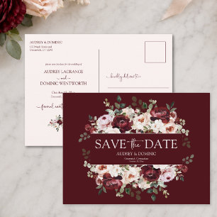 Carte Postale Mariage Floral Élégant en Bourgogne