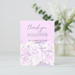 Carte Postale Mariage Floral Hydrangea Romantique Rose 