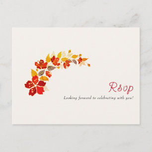 Carte Postale Mariage Florales de Tropicaux d'Hibiscus Orange Br
