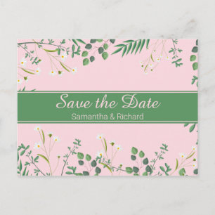 Carte Postale Mariage frontalier floral délicat