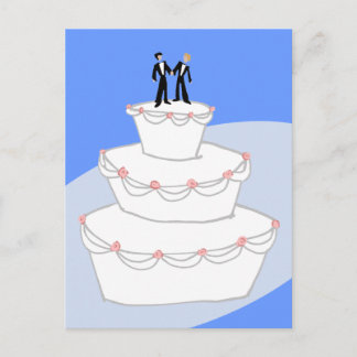 Carte Postale Mariage Gâteau Deux Pièces