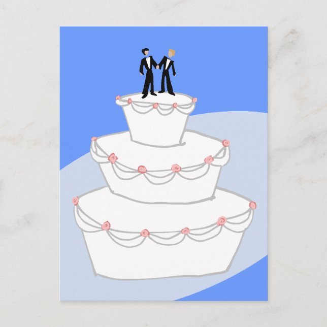Carte Postale Mariage Gâteau Deux Pièces (Devant)
