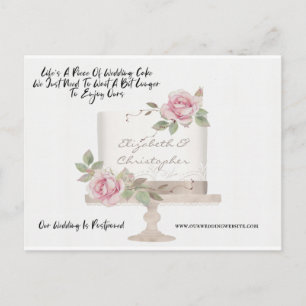 Carte Postale Mariage Gâteau drôle changement de date reporté