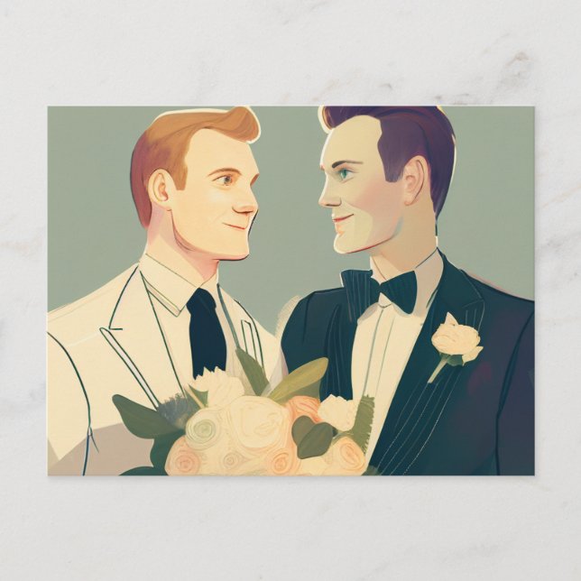 Carte postale Mariage gay (Devant)