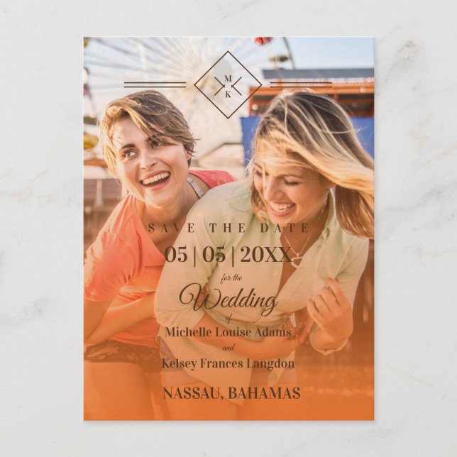 Carte Postale Mariage gay lesbien de mariage de destination oran (Devant)