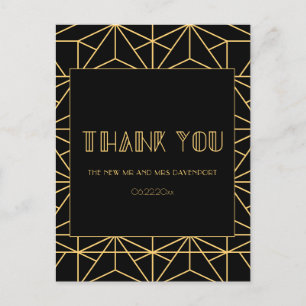 Carte Postale mariage géométrique art déco des années 1920 vinta