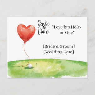 Carte Postale Mariage Golf "Save the Date" Élégant Parcours de G