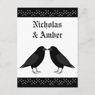 Carte Postale Mariage gothique Baiser Ravens Personnalisé