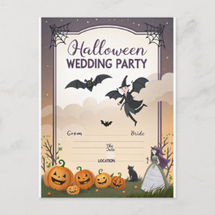Carte Postale Mariage gothique vintage sur parchemin