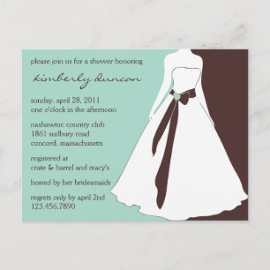 Carte Postale Mariage Gown Invitation Fête des mariées