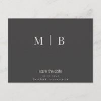 Mariage gris monogramme contemporain élégant