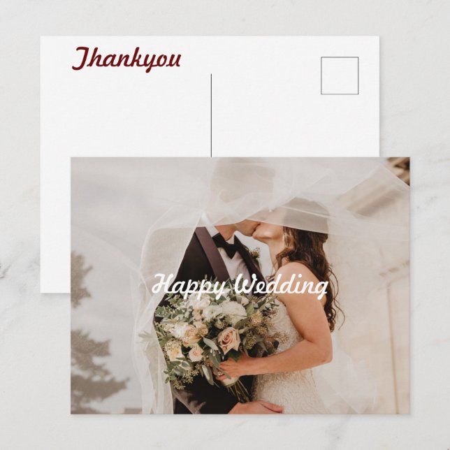 Carte Postale Mariage heureux 2 (Devant / Derrière)