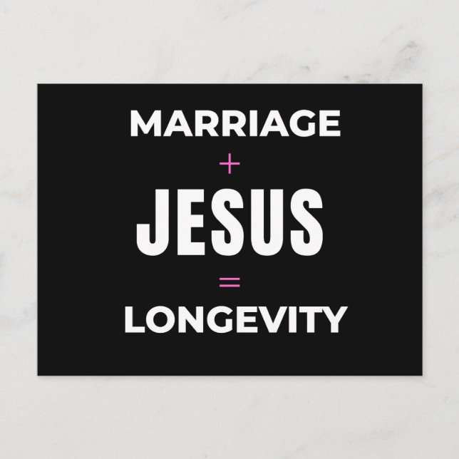 Carte Postale Mariage + Jésus = Longévité (Devant)