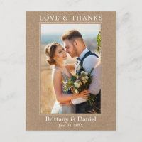 Mariage Kraft Photo Merci Amour Simple Moderne