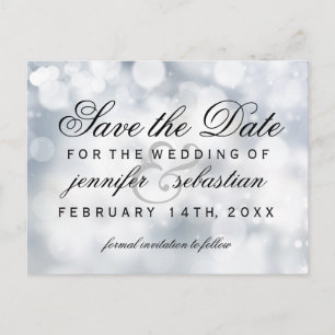 Carte Postale Mariage léger Silver Bokeh