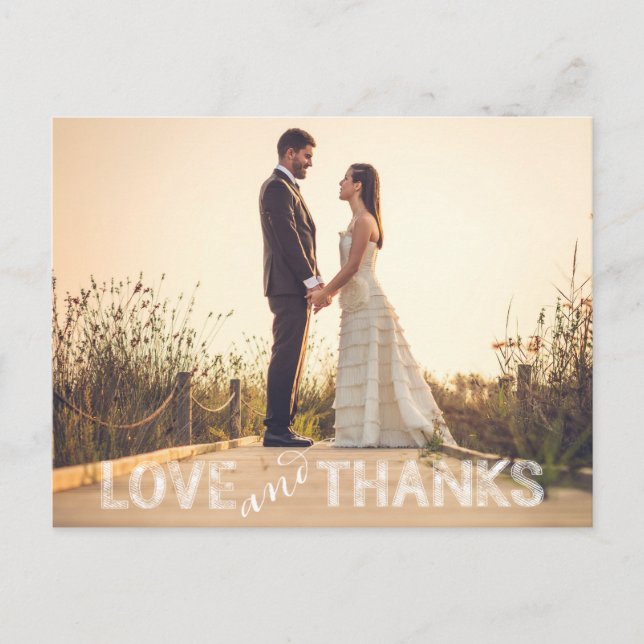 Carte postale Mariage Love and Thanks (Devant)