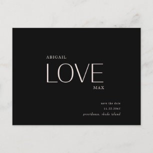 Carte Postale Mariage Love B/W Enregistrer la date
