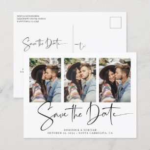 Carte Postale Mariage manuscrit moderne Enregistrer la date