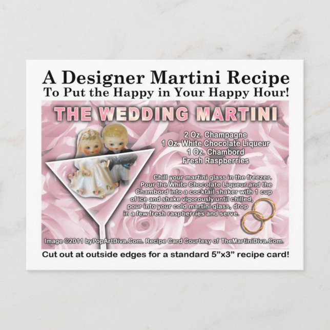 Carte postale mariage Martini Recette (Devant)