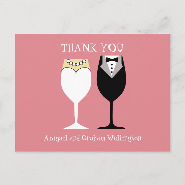 Carte postale mariage Merci (Devant)