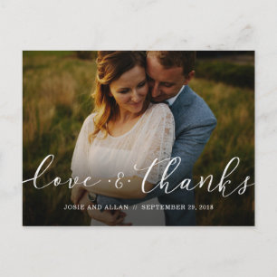 Carte postale mariage Merci