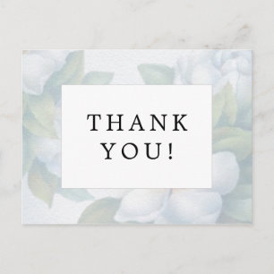 Carte Postale Mariage Merci argent blanc Dogwood fleurs