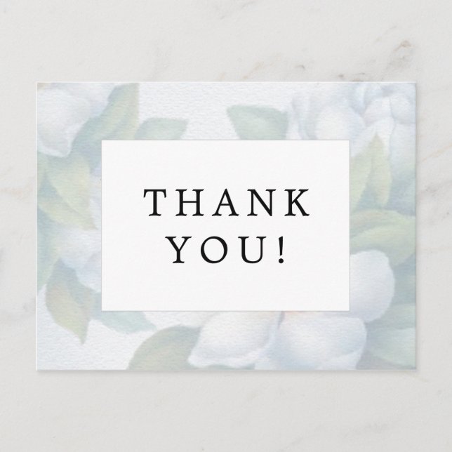 Carte Postale Mariage Merci argent blanc Dogwood fleurs (Devant)
