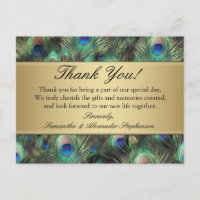 Mariage/Merci en plumes de paon d'or