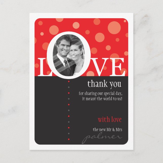 Carte Postale MARIAGE MERCI NOTE :: LOVEbubbles 2 (Devant)