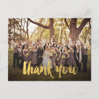 Carte postale Mariage Merci or