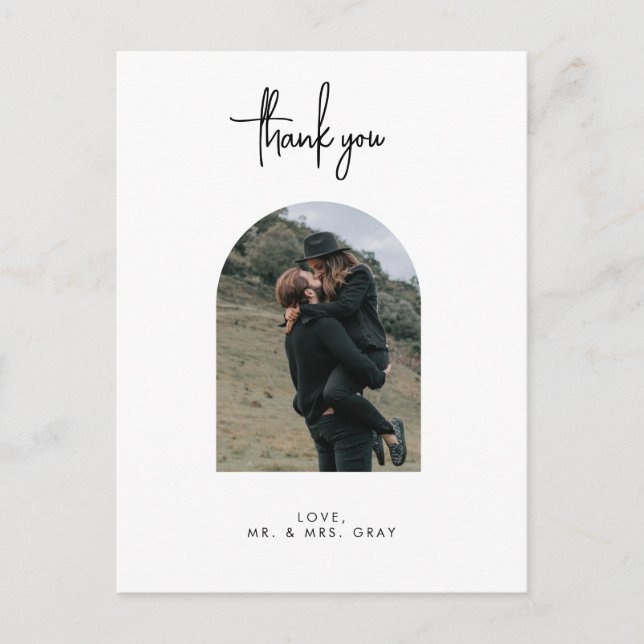 Carte postale mariage Merci photo (Devant)