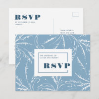 Mariage minimaliste bleu Dusty RSVP