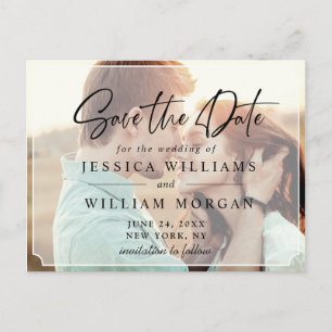 Carte Postale Mariage minimaliste élégant Enregistrer la date PH