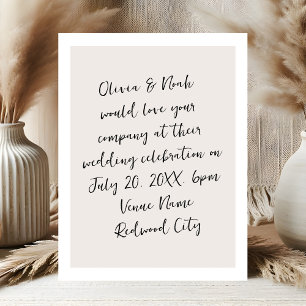 Carte Postale Mariage minimaliste moderne de script
