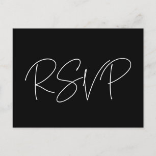 Carte Postale Mariage minimaliste moderne RSVP
