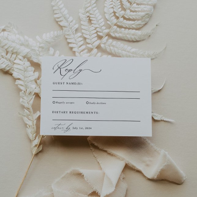 Carte Postale Mariage minimaliste moderne RSVP (Créateur téléchargé)