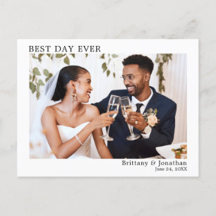 Carte Postale Mariage Minimaliste Moderne Simple Meilleur Jour J