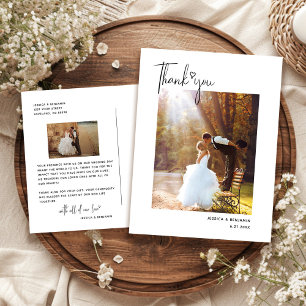 Carte Postale Mariage minimaliste simple de Merci de coeur de sc