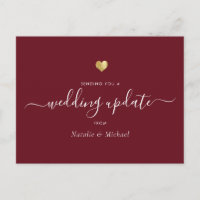 Mariage Mise à jour Élégant Script Gold Heart Bour