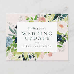 Carte Postale Mariage mise à jour marine floral blush