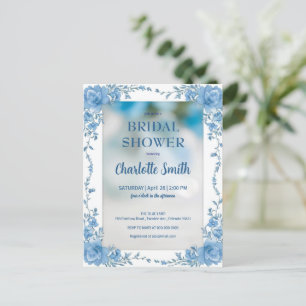 Carte Postale Mariage moderne branché Blue chinoiserie