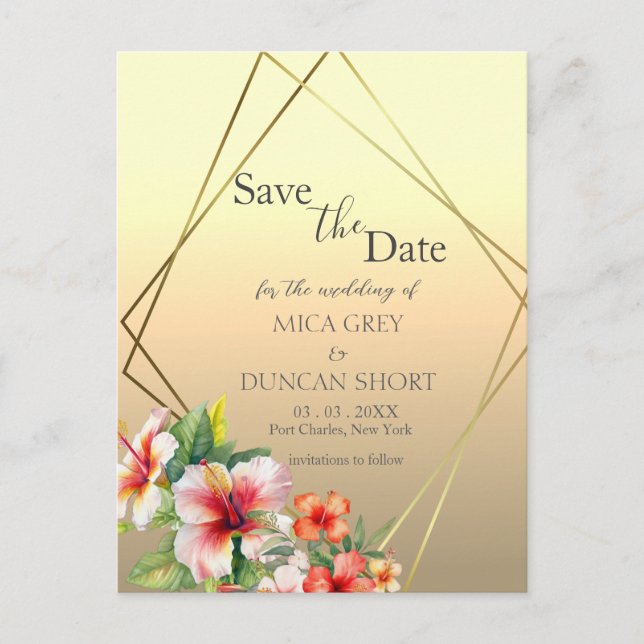 Carte Postale Mariage moderne Enregistrer la date (Devant)