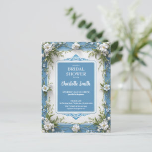 Carte Postale Mariage moderne porcelain chiné tendance