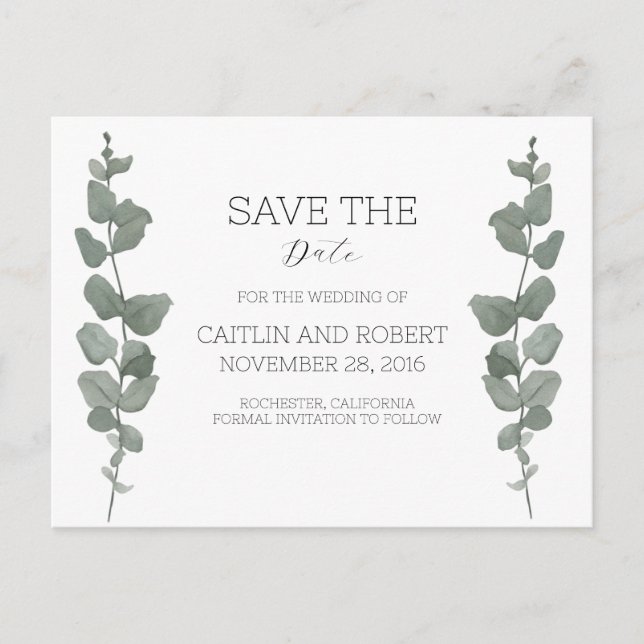 Carte postale Mariage moderne verdoyante (Devant)