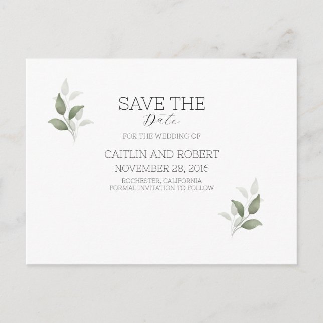 Carte postale Mariage moderne verdoyante (Devant)