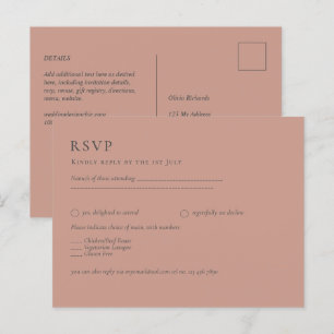 Carte Postale MARIAGE monochrome en terre cuite clair BUDGET