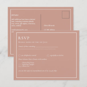 Carte Postale MARIAGE monochrome en terre cuite clair BUDGET